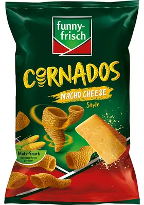 Zdjęcie produktu dla funny fresh Cornados Nacho Cheese Przekąska kukurydziana z serem 80g