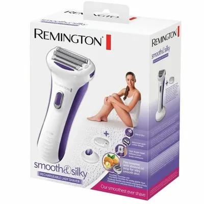 Produktbild von Remington WDF5030 Smooth & Silky – Elektrischer Damenrasierer, wiederaufladbar – Weiß und Violett – Für den Einsatz unter Wasser und trocken