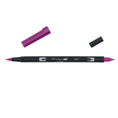 Obrázek produktu pro Tombow ABT-685, Pokuta, 1 barva/barev, Purpurová, Kulatý a štětcový hrot, 0,3 mm, Černá