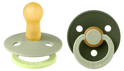 Produktbild von BIBS Studio Fusion Schnuller - Rund - 2 Stück - 0-6 Monate - Sage/Hunter Green