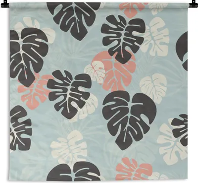 Produktbild von MuchoWow® Wandteppich Wandbehang Blätter - Monstera - Hawaii - Muster 90x90 cm Tapisserie Dekoration Wandtuch - Wandaufhänger