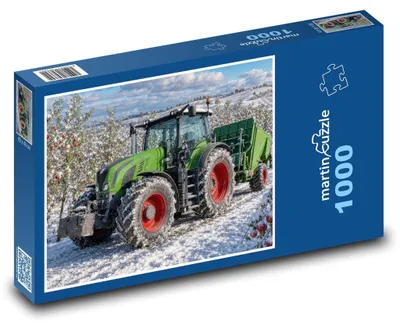 Produktbild von Puzzle 1000 Traktor im Apfelgarten - martinpuzzle