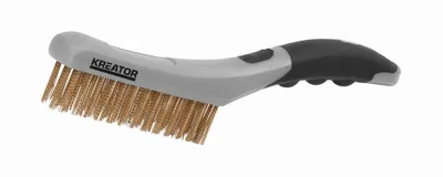 Image de KREATOR KRT561006 - Brosse à main en fil de laiton 4 rangées, plastique