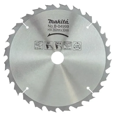 Image de Makita B-04999 Lame de scie circulaire standard TCT 260 x 30 mm 24T Bois Bois