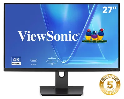Image de Viewsonic VG Series VG2719U-4K, écran de 68,6 cm (27 pouces), résolution 3840 x 2160 pixels, 4K Ultra HD, technologie LED, temps de réponse de 4 ms, couleur noire