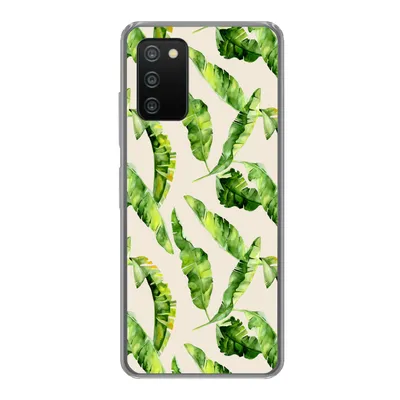 Produktbild von MuchoWow® Handyhülle Schutzhülle Hülle für Samsung Galaxy A03s Blatt - Tropisch - Muster Silikon Softcase Handy Hülle - Schutz
