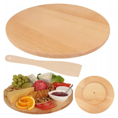 Produktbild von Woodcarver Drehteller 25 cm Servierteller für Pizza und Käse