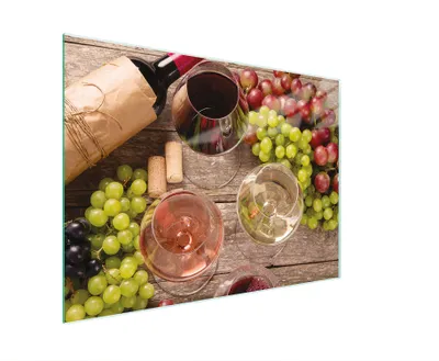 Image de Planche à découper Plaque de cuisson multi-verre 30x22 cm vin bois