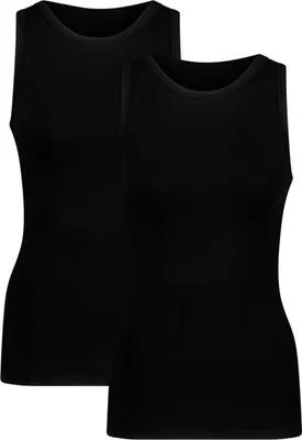 Produktbild von Bamboo Basics Rib Tanktop River - Black - 2-Pack, Farbe:Black, Größe:XXL