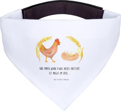 Produktbild von Mr. & Mrs. Panda Tuch Huhn Stolz - Weiß - Geschenk, Halstuch Hund, Schwangerschaft, Hunde, Bauernhof, Eier, Hühner, Spruch, Für, Motivation