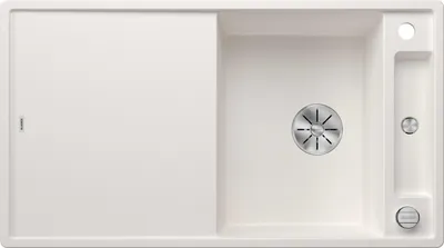 Immagine prodotto di BLANCO AXIA III 5 S, SILGRANIT® PuraDur®, bianco, reversibile, incluso tagliere in vetro