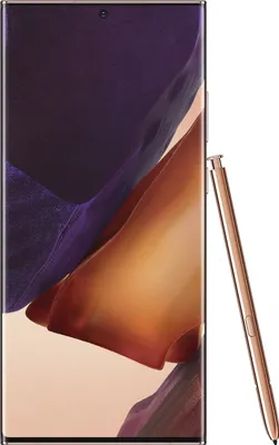 A smartphone with a stylus is shown against a white background.