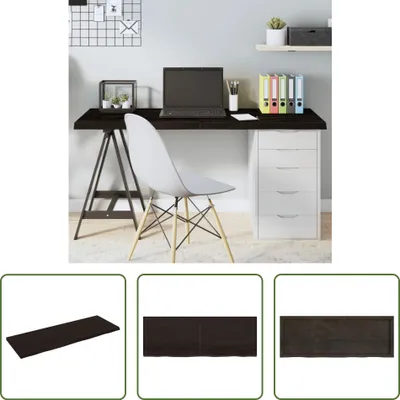 Produktbild von The Living Store Tischplatte Dunkelbraun 140x50x(2-4)cm Massivholz Eiche