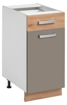 Image de Meuble bas de cuisine "Ava" - Taupe/Beige - L 40 x H 81 x P 56 cm