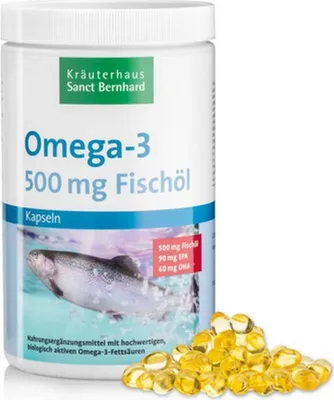 Produktbild von Sanct Bernhard Omega-3-Fischölkapseln 500mg 1000 Stk