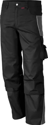 A pair of black and gray work pants.