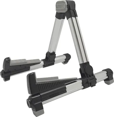 Zdjęcie produktu dla AROMA AGS-08 Składany, regulowany, uniwersalny statyw gitarowy na instrumenty strunowe z ramą A ze stopu aluminium do banjo, gitary klasycznej, ukulele, mandoliny basowej