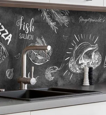 Produktbild von Küchenrückwand selbstklebend Menü Tafel Schule Spritzschutz Folie 60 x 60cm