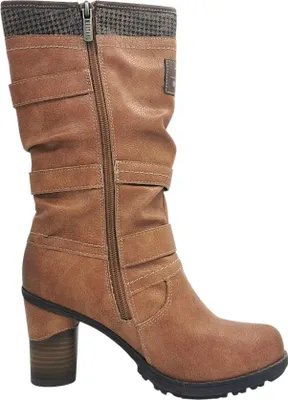 Imagen del producto de Botas Mustang para mujer, con cremallera, estilo botín, color marrón, para uso casual