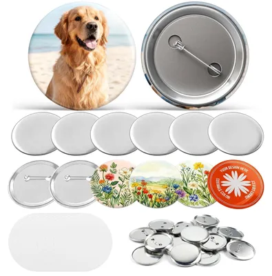 Button-Rohlinge 58 mm, 50/100 Stück, Metall, DIY-Anstecknadeln