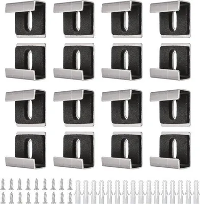 Productafbeelding van Famanu Spiegelhalterset, 16 stuks - RVS wandmontage