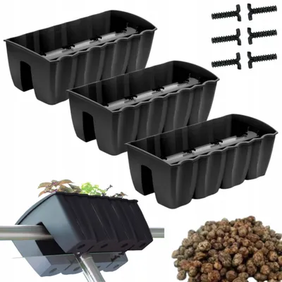 Produktbild von DIKEL DCRO600 Balkonkasten 3er-Set Grau mit Blähton