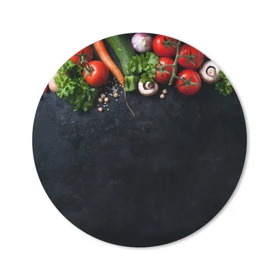 Produktbild von MuchoWow® Mauspad Mousepad Gemüse - Kräuter - Gewürze - Schwarz - Rustikal - Küche 50x50 cm - Mousepads - Maus Mat - Pad - Mausunterlage - Vinyl