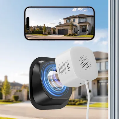 Productafbeelding van GlassView 3MP 2K Raamcamera met Lokale Webconsole en AI-detectie