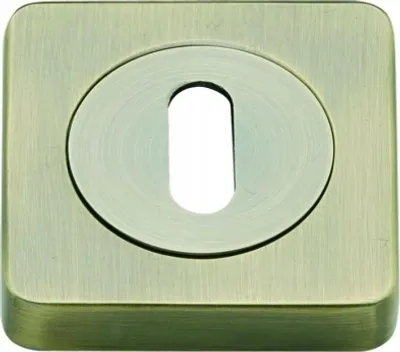 Produktbild von Brünierte Türrosetten BB eckig 52x52mm - Metall Rosettenpaar Schlüsselrosetten