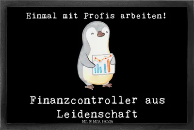 Produktbild von Mr. & Mrs. Panda fußmatte Finanzcontroller Leidenschaft 40 x 60 cm - Schwarz - Geschenk, Schmutzmatte, Outdoor-Matte, Türvorleger, Schmutzfangmatte, bodenmatte