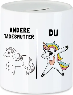 Produktbild von Tagesmutter Spardose Kindergarten Abschied Einhorn Lustig Dankeschön & Abschiedsgeschenk Kindergarten Kita