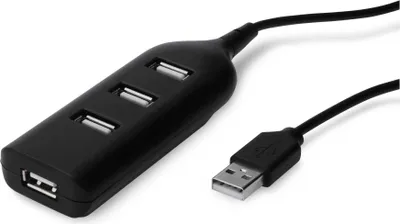 Image de Hub USB DIGITUS 4 ports 2.0->4xA2.0 câble intégré noir