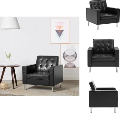 Zdjęcie produktu dla vidaXL Fotel czarny imitacja skóry  - Fotel