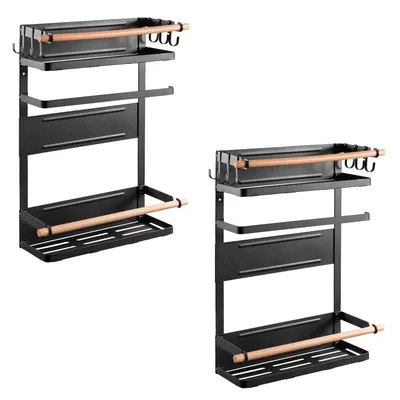 Produktbild von Maclean Magnetablage für Kühlschrank/Waschmaschine schwarz 12kg max MC-910 2 Stück