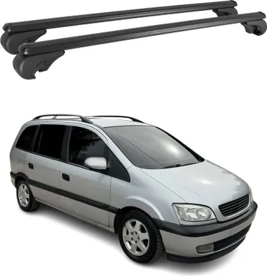 Image de Barres de toit Transversales pour Opel Zafira A 1999-2005 Aluminium Noir