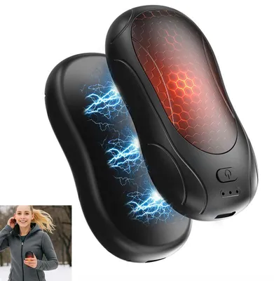 Produktbild von Elektrische Handwärmer im Zweierpack, 6000mAh USB-Taschenhandwärmer, wiederaufladbares magnetisches Design, drei Temperaturstufen.