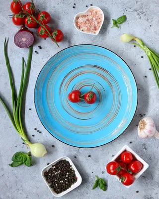 Image de Wilmax, assiette à pain de 25,5 cm, couleur bleu, en porcelaine