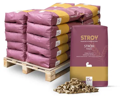 Produktbild von STROY Strohpellets Einstreu 15kg x 20 Sack 300kg Palette