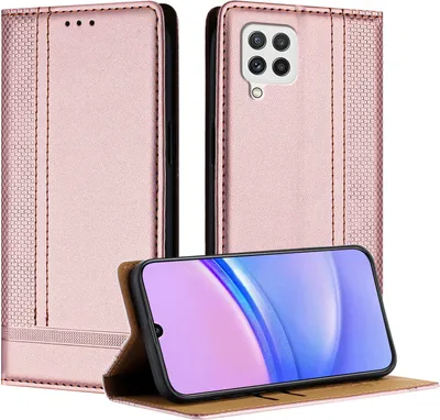 Produktbild von Handyhülle für Samsung Galaxy A22 4G Leder Flip Klappbare Schutzhülle mit Standfunktion Pink