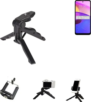 Produktbild von K-S-Trade Stativ Tisch-Ständer Dreibein Handy-Stativ Ständer kompatibel mit Lenovo K14 Plus Mini-Stativ Smartphone Tripod Handy-Stativ aus Plastik