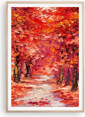 Produktbild von Gerahmtes Poster - Rahmen in heller Eiche - Herbst Park Allee - 70x100 cm - Wand Bild - Wanddeko - Wandbilder - Wandposter - Bilderrahmen - Bilder - Kunstdruck - Wandbild - P2NPA70x100-4292