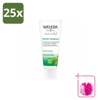 Image de 25 tubes de dentifrice Weleda à base de plantes, 75 ml, lot économique, 25 pièces