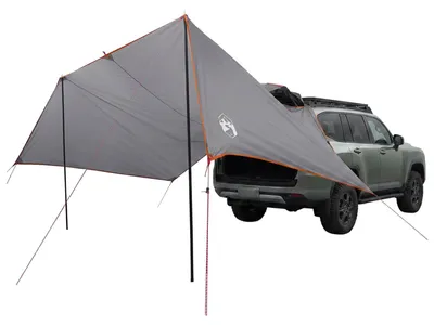 Obrázek produktu pro vidaXL markýza na auto se střechou, šedá a oranžová, 518 x 580 x 215 cm