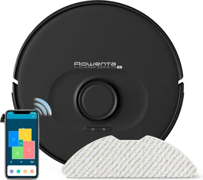 Zdjęcie produktu dla Rowenta X-Plorer RR8575, Bez worka, Czarny, Okrągły, 3 szt., Ładowanie, 70 dB