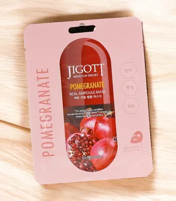 Obrázek produktu pro Jigott - Pomegranate Real Ampoule Mask - Pleťová maska s granátovým jablkem 27ml