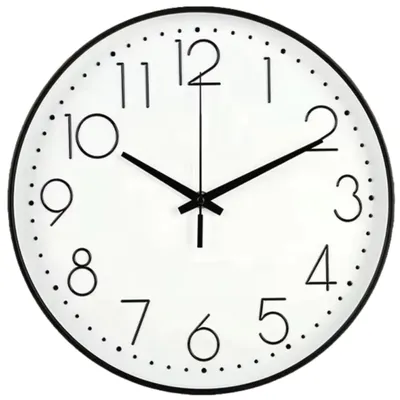 Produktbild von HSXL - 30cm Wanduhr - Schwarz/Weiß - HSM001 - Analog - Uhr Geräuschloses Uhrwerk
