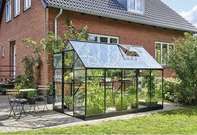 Produktbild von Gewächshaus Halls Qube 610 6,4 m² Sicherheitsglas 3 mm 198 x 321 cm schwarz