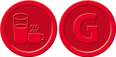 Immagine prodotto di gettoni sigel "Bevande", in plastica, rosso