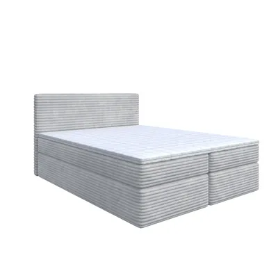 Produktbild von Bett, Boxspringbett, Continentalbett ZENO mit Bonell Matratze, T25 Topper, Doppelbett mit Container, H3 140x200 cm, (Hellgrau - Tilia 86)