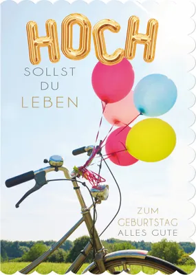 Produktbild von SUSY CARD Geburtstagskarte "Fahrrad-Ballons" DIN A5